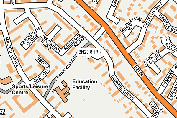 BN23 8HR map - OS OpenMap – Local (Ordnance Survey)