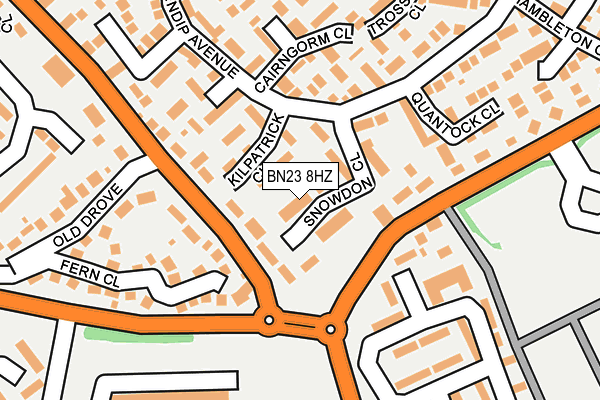 BN23 8HZ map - OS OpenMap – Local (Ordnance Survey)