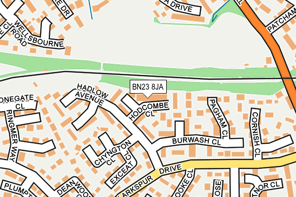 BN23 8JA map - OS OpenMap – Local (Ordnance Survey)