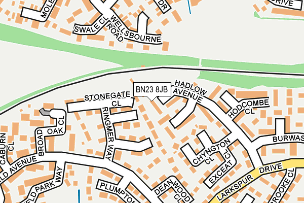 BN23 8JB map - OS OpenMap – Local (Ordnance Survey)