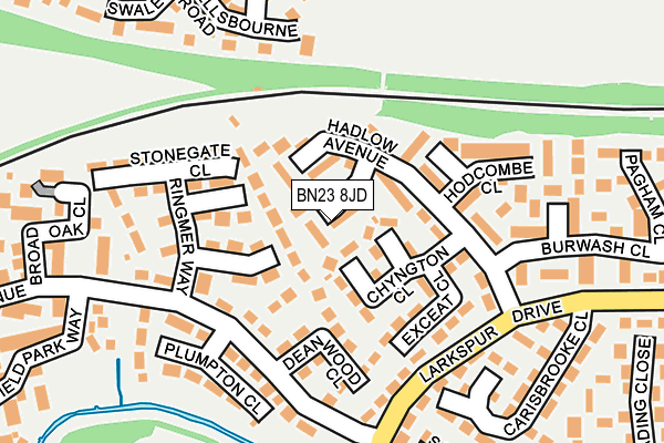 BN23 8JD map - OS OpenMap – Local (Ordnance Survey)