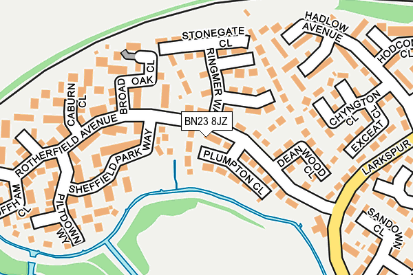 BN23 8JZ map - OS OpenMap – Local (Ordnance Survey)