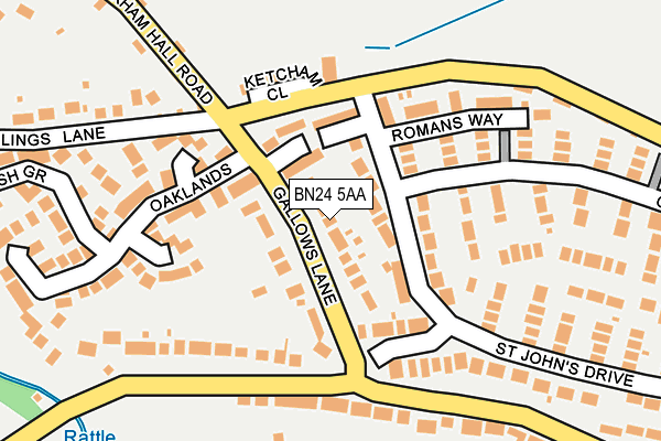 BN24 5AA map - OS OpenMap – Local (Ordnance Survey)