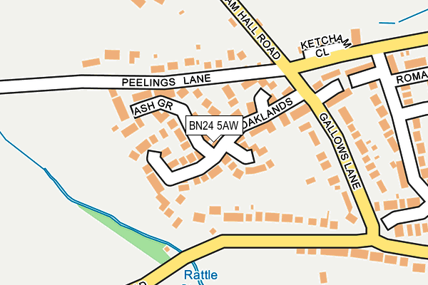 BN24 5AW map - OS OpenMap – Local (Ordnance Survey)