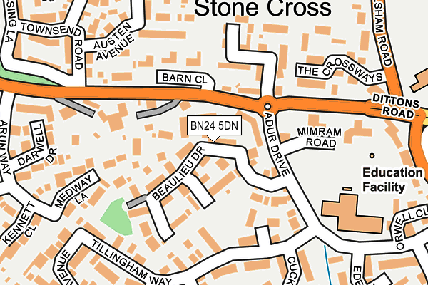 BN24 5DN map - OS OpenMap – Local (Ordnance Survey)