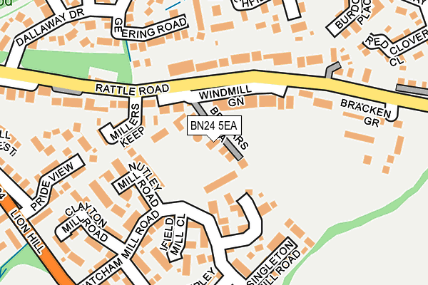 BN24 5EA map - OS OpenMap – Local (Ordnance Survey)