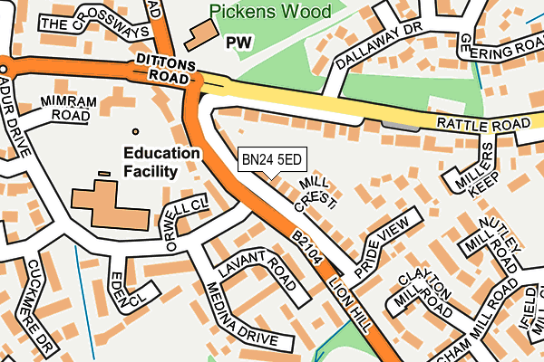 BN24 5ED map - OS OpenMap – Local (Ordnance Survey)