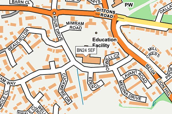 BN24 5EF map - OS OpenMap – Local (Ordnance Survey)
