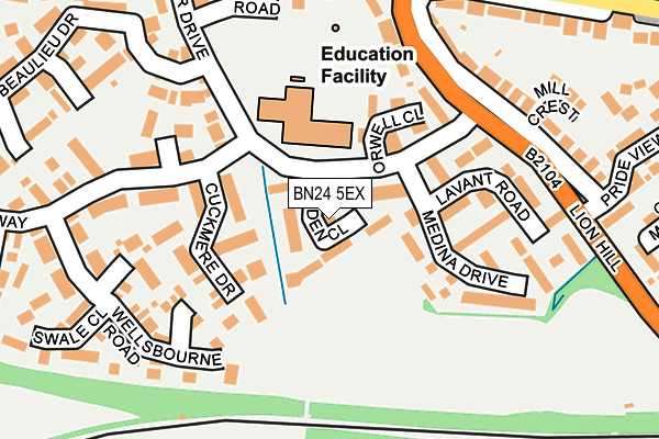 BN24 5EX map - OS OpenMap – Local (Ordnance Survey)