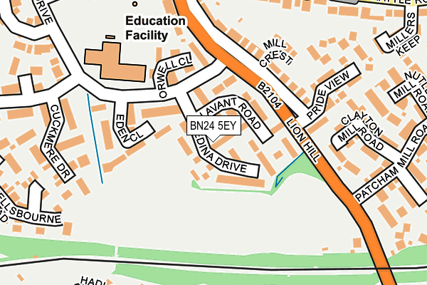 BN24 5EY map - OS OpenMap – Local (Ordnance Survey)