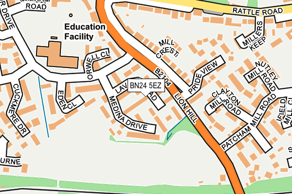 BN24 5EZ map - OS OpenMap – Local (Ordnance Survey)