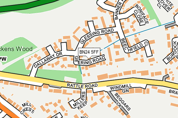 BN24 5FF map - OS OpenMap – Local (Ordnance Survey)