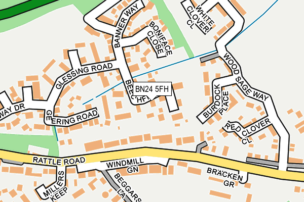 BN24 5FH map - OS OpenMap – Local (Ordnance Survey)