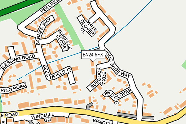 BN24 5FX map - OS OpenMap – Local (Ordnance Survey)