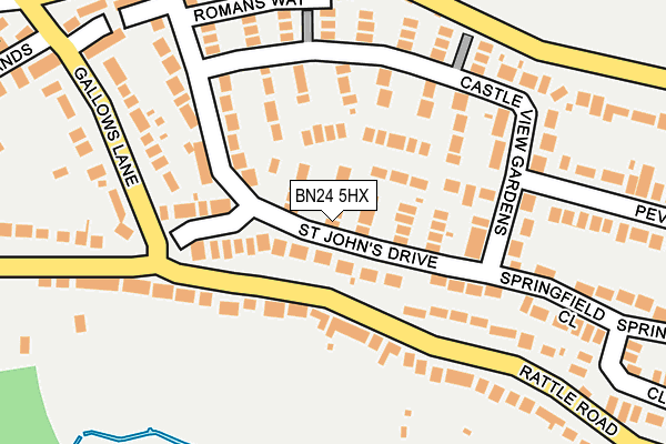 BN24 5HX map - OS OpenMap – Local (Ordnance Survey)
