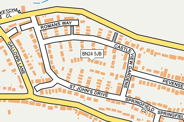 BN24 5JB map - OS OpenMap – Local (Ordnance Survey)