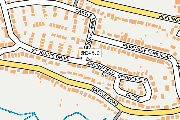 BN24 5JD map - OS OpenMap – Local (Ordnance Survey)