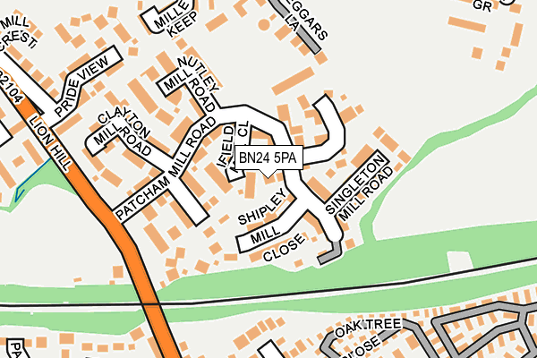 BN24 5PA map - OS OpenMap – Local (Ordnance Survey)