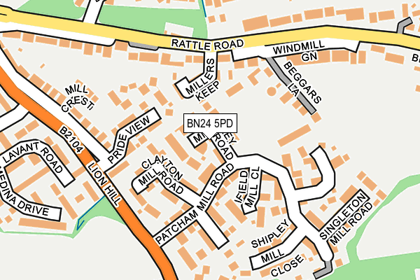 BN24 5PD map - OS OpenMap – Local (Ordnance Survey)