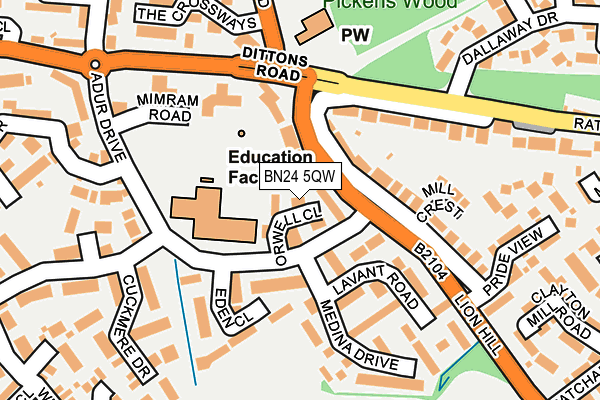BN24 5QW map - OS OpenMap – Local (Ordnance Survey)