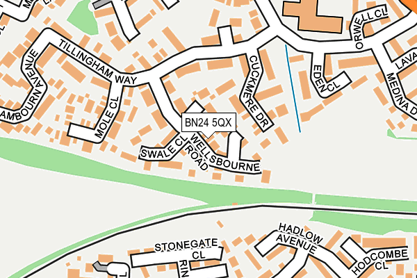 BN24 5QX map - OS OpenMap – Local (Ordnance Survey)