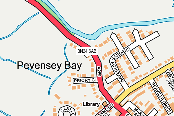 BN24 6AB map - OS OpenMap – Local (Ordnance Survey)