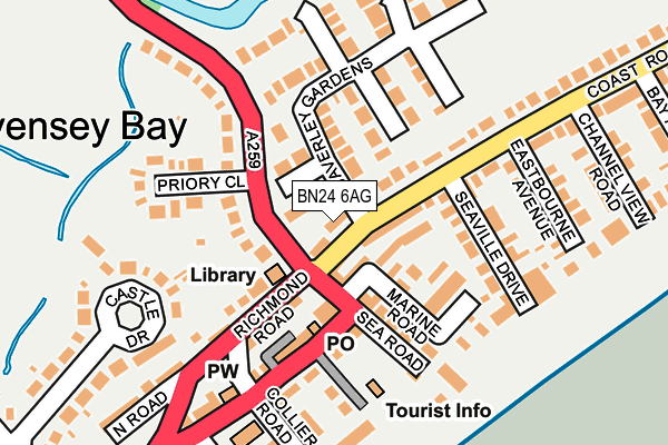 BN24 6AG map - OS OpenMap – Local (Ordnance Survey)