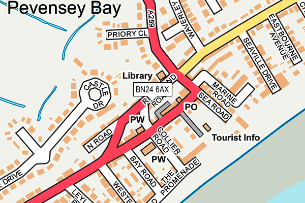 BN24 6AX map - OS OpenMap – Local (Ordnance Survey)