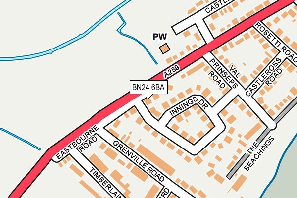 BN24 6BA map - OS OpenMap – Local (Ordnance Survey)