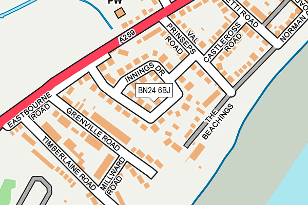BN24 6BJ map - OS OpenMap – Local (Ordnance Survey)