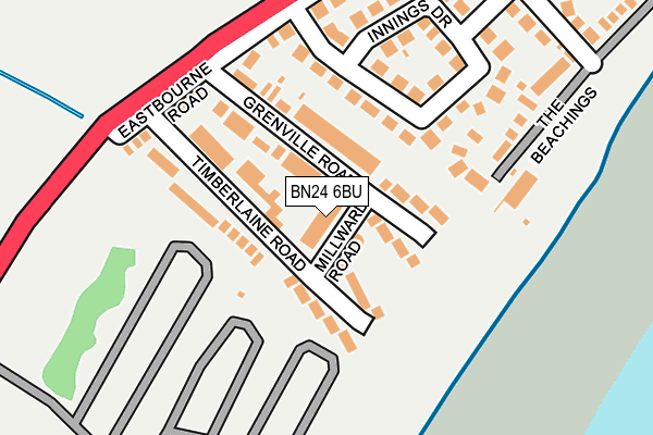 BN24 6BU map - OS OpenMap – Local (Ordnance Survey)