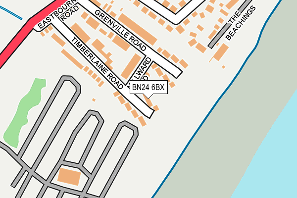 BN24 6BX map - OS OpenMap – Local (Ordnance Survey)