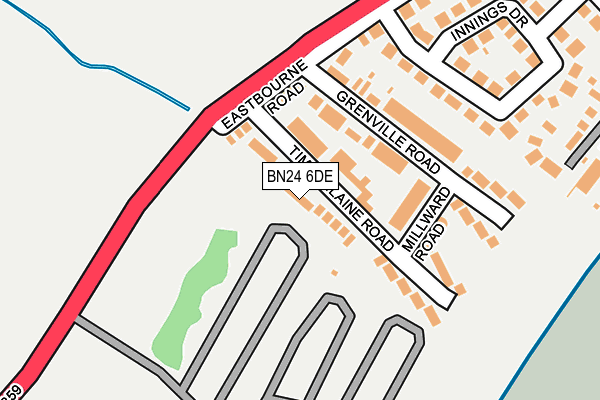 BN24 6DE map - OS OpenMap – Local (Ordnance Survey)