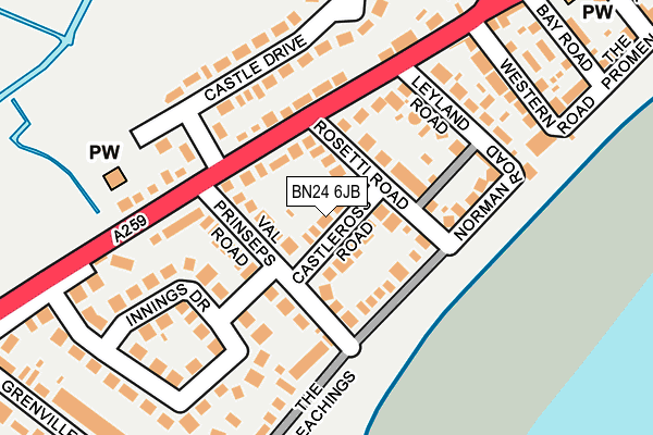 BN24 6JB map - OS OpenMap – Local (Ordnance Survey)
