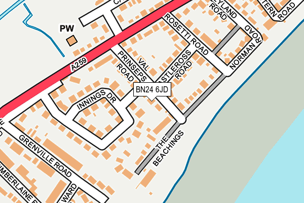 BN24 6JD map - OS OpenMap – Local (Ordnance Survey)