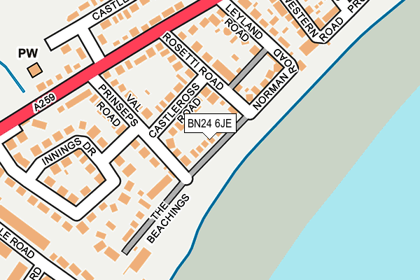 BN24 6JE map - OS OpenMap – Local (Ordnance Survey)