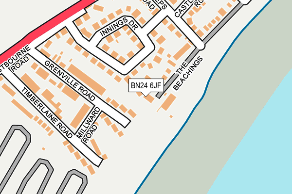 BN24 6JF map - OS OpenMap – Local (Ordnance Survey)