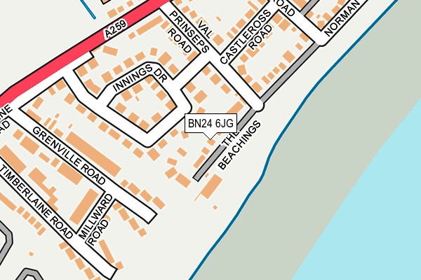 BN24 6JG map - OS OpenMap – Local (Ordnance Survey)