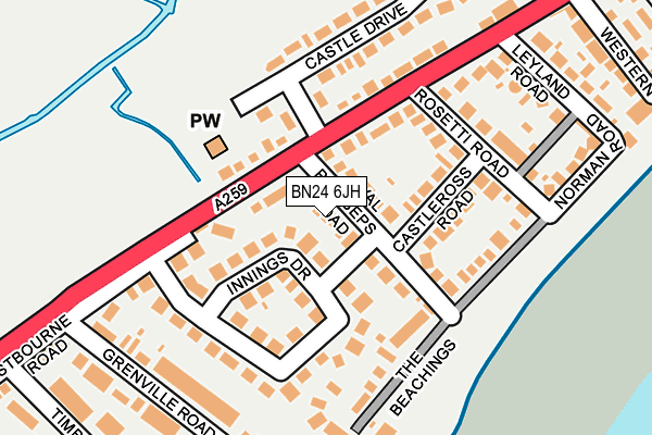 BN24 6JH map - OS OpenMap – Local (Ordnance Survey)