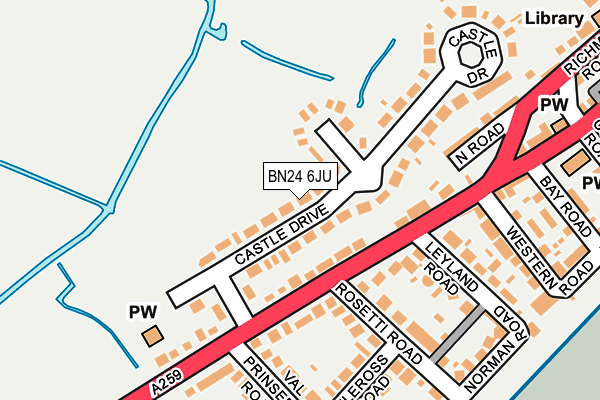 BN24 6JU map - OS OpenMap – Local (Ordnance Survey)