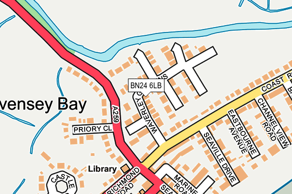 BN24 6LB map - OS OpenMap – Local (Ordnance Survey)