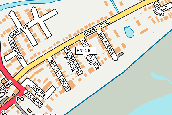 BN24 6LU map - OS OpenMap – Local (Ordnance Survey)