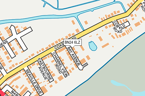 BN24 6LZ map - OS OpenMap – Local (Ordnance Survey)