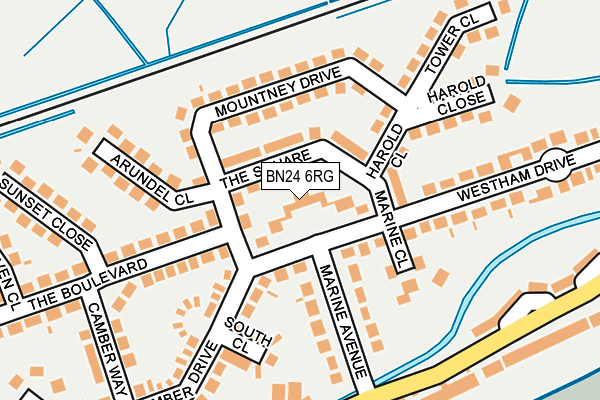 BN24 6RG map - OS OpenMap – Local (Ordnance Survey)