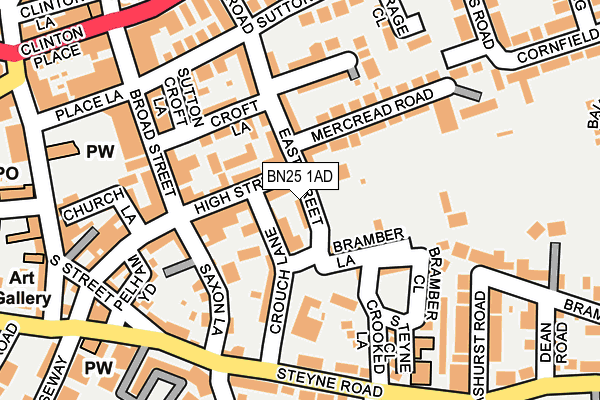 BN25 1AD map - OS OpenMap – Local (Ordnance Survey)