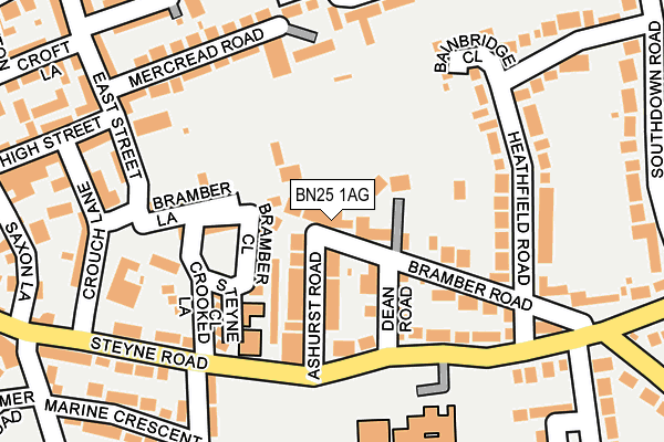 BN25 1AG map - OS OpenMap – Local (Ordnance Survey)