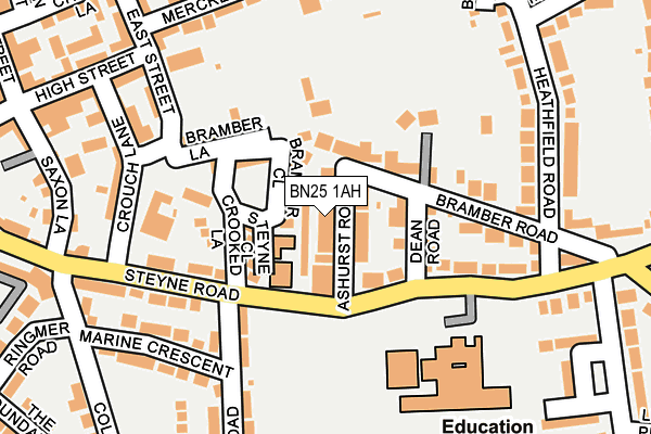BN25 1AH map - OS OpenMap – Local (Ordnance Survey)