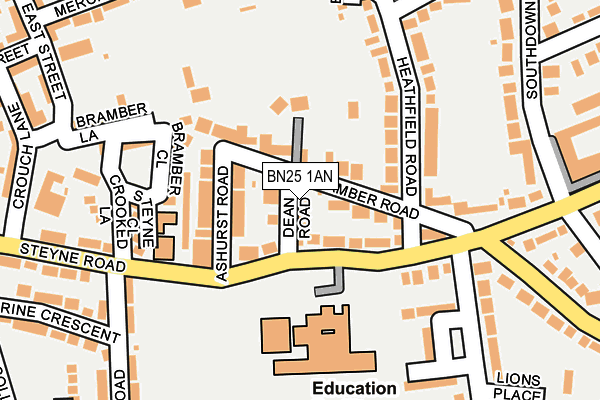 BN25 1AN map - OS OpenMap – Local (Ordnance Survey)