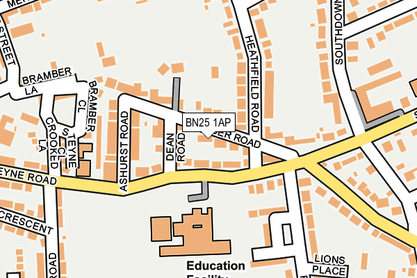 BN25 1AP map - OS OpenMap – Local (Ordnance Survey)