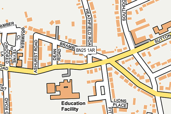 BN25 1AR map - OS OpenMap – Local (Ordnance Survey)